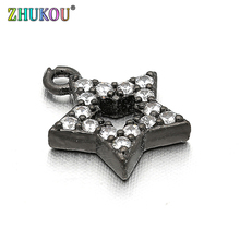 Colgante de diamantes de imitación de circonia cúbica, hecho a mano, con forma de corazón, para joyería Diy, agujero: 0,5mm, modelo: VD2 2024 - compra barato