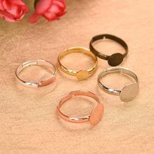 10pcs 6/8/10/12mm Adjustable Flat Blank Ring Cameo Cabochon Base Settings Bezel Tray for DIY Jewelry Making Findings Wholesale 2024 - buy cheap