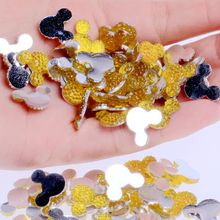 Mickey Head 1000pcs 14x11.5mm Many Colors Flatback Glue On Resin Rhinestone DIY Nail Art Crafts Jewelry Garments Decorations 2024 - buy cheap