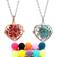 Mexico Chime Heart-Shaped Music Ball Bell Aromatherapy Locket Pendant Necklace Charm Perfume Essential Oil Diffuser Woman Gift 2024 - buy cheap
