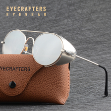 Gafas de sol Steampunk de estilo gótico para hombre y mujer, lentes de sol de color plateado con revestimiento metálico, estilo Retro y redondas con espejo 2024 - compra barato