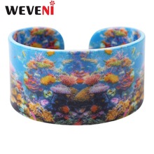 WEVENI Statement Plastic Colorful Fish Coral Bracelets Bangles For Women Girl Marine Ocean Animal Jewelry Charm Accessories Gift 2024 - buy cheap
