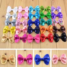 New Low Price 6CM Kids Hair Bow 128pc/lot Cute Shinny Sequin Butterfly Bowknot 32C For girls Headband DIY Accessories HDJ27 2024 - buy cheap