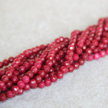 4mm Faceted New  Dark red chalcedony beads Round shape stones Loose DIY Beads 15" Jewelry making design wholesale 2024 - buy cheap