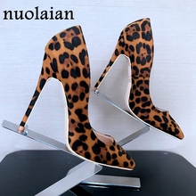 8 10 12CM Women Leopard Pumps Pointed Toe Shoe Woman Faux Suede High Heels Ladies High Heel Pump Shoes Lady Party High Heels 2024 - buy cheap