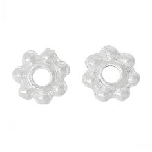 DoreenBeads Retail Spacer Beads Flower Silver color About 4mm x 4mm,Hole:Approx 0.9mm,2000PCs 2024 - buy cheap
