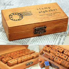 30pcs/box Vintage alphabet decoration stamp DIY wooden rubber stamps for scrapbooking stationery scrapbooking standard stamp 2024 - buy cheap