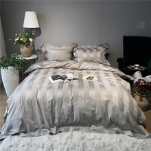 Luxury modern bedroom set 10cm satin stripe duvet covers 100% Cotton Super quality Percale tribute silk bedding set grey man 2024 - buy cheap