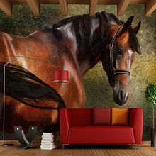 Papel de pared de pintura al óleo de caballo retro 3d, Papel tapiz, sala de estar, sofá, pared de TV, dormitorio, papeles tapiz decoración del hogar, murales de restaurante 2024 - compra barato