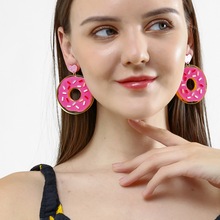 2019 New Summer Fruit Food Big Watermelon Acrylic Earrings For Women Cute Long Ice Cream Donut Earrings Pendientes Mujer Moda 2024 - buy cheap