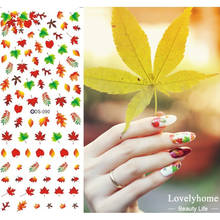 DS090 Nail Design Water Transfer Nails Art Sticker Sexy Colorful Maple Leaf Nail Wraps Sticker Tips Manicura nail supplies Decal 2024 - buy cheap