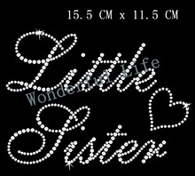 Free shipping  Rhinestones motif  little sister  motif designs iron on transfer hot fix rhinestone motif rhinestones fix 2024 - buy cheap