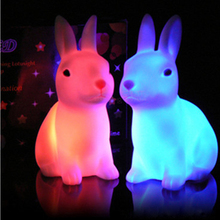 Color Changing LED Lamp Night Light Rabbit Shape Home Party Decor Gift 2024 - buy cheap
