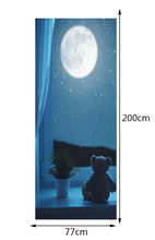 2 панели Луна и медведь кукла картина настенные наклейки двери наклейки обои украшение дома July0171 2024 - купить недорого