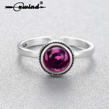 Fashion Red Natural Stone Round Open Rings For Women Knuckle Retro Style Lady Retro Ring Jewelry Bague Femme 2018 Bijoux 2024 - buy cheap
