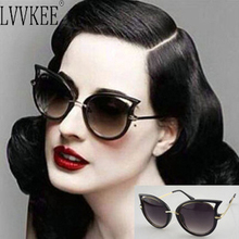 2017 Hot Sale Sexy Cat Eyes Sunglasses Women Brand Metal Designer Frame Eyeware oculos de sol feminino Lady Vintage Sun Glasses 2024 - buy cheap