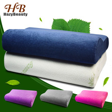 Almohada de látex en forma de onda de fibra de bambú, almohada de espuma de memoria para terapia de cuello, cómoda tela de terciopelo, rebote lento para dormir en la cama 2024 - compra barato