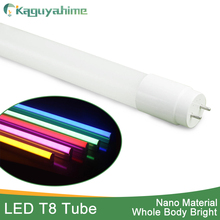 Kaguyahime-tubo fluorescente t8 em led, rgb 360 graus, 220v, 10w, 60cm, 2 pés, vermelho, azul, rosa 2024 - compre barato