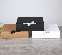 Caja de regalo de papel marrón grande de 31x25,5x8cm, caja de cartón de gran tamaño para camisetas, 10 unids/lote 2024 - compra barato