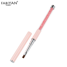 Flat Manicure Tools Drawing Tips Nail Art Brush Pen Crystal Metal Acrylic Rhinestones Of Uv Gel Polish 2024 - buy cheap