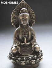 Gabarito casas 14 cm */estátua de buda guanyin, artesanato de metal e budismo tibetano da china, decoração para casa 2024 - compre barato