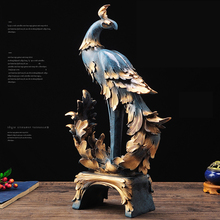 Figuritas creativas de resina azul marino con diseño de Fénix para decoración del hogar, Decoración de mesa para bodas 2024 - compra barato