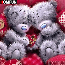 HOMFUN DIY 5D Diamond Painting Full Square/Round "Cartoon bear" Diamond Embroidery Cross Stitch Picture Of Rhinestone A12283 2024 - buy cheap