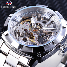 Forsining Mechanical Wristwatches Fashion Silver Men's Automatic Watches Top Brand Luxury Luminous Hands Waterproof Male Clock 2024 - buy cheap