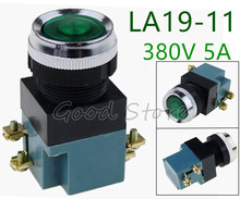 1PCS LA19-11 P50 Verde Momentary 25mm 5A Circular 380V tamanho pequeno Apartamento rodada botão interruptor 2024 - compre barato