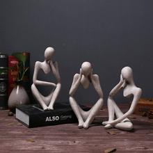 Resin European Style Abstract Thinker Statue Sculpture Figurine Office Home Decor Fashion 2024 - buy cheap