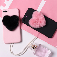 For iPhone 6S  8 8Plus X 7 7Plus XS Max  11 12Pro Max Fluffy Fur Heart Pom Pom Soft Candy Matte Phone Case 2024 - buy cheap