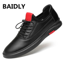 Men Sneakers High Quality Men Casual Shoes Luxury Brand Men Designer Flats Breathable Men's Genuine Leather Shoes Big Size 2024 - buy cheap