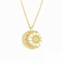 Colar de colar antigo de lua e sol, joia da moda, aço inoxidável, astrologia, tatuagem, bijuterias femininas 2024 - compre barato