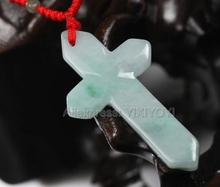 Beautiful Handwork Natural Green Grade A Jadeite Carved ICe Cross Lucky Amulet Pendant + Free Necklace Certificate Fine Jewelry 2024 - buy cheap