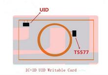 1 peça em4305 t5577 uid gravável rfid chip duplo, cartão mudança de proximidade 125khz 13.56mhz acesso regravável, clone duplicado 2024 - compre barato