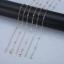 Xuben Hot sale 32 inch copper chains rose gold silver color 85 cm bead chain necklace jewelry with pendants women 2024 - buy cheap