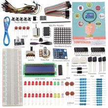Sunphis kit de iniciante, para arduino uno r3 mega2560 mega328 nano + cabo de placa de ensaio, fios de ligação + 19 projetos + lcd 1602 2024 - compre barato