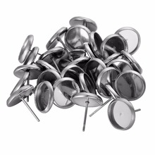 Stainless Steel Stud Earring Cabochon Setting Post Cup Fit for  6mm; 8mm, 10mm,12m,14mm,16mm 2024 - buy cheap