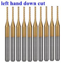 CNC Cutting Tools 10Pcs 3.175x1.0x7mm Titanium left hand down cut Corn Teeth Bit PCB Mill Cutter End Mill 2024 - buy cheap
