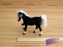 Novo cavalo de simulação de brinquedo fofo de polietileno & furs pequeno cavalo preto modelo presente cerca de 11cm 1961 2024 - compre barato