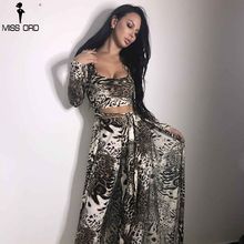 Missord 2020 Autumn And Winter Women Sexy Cloak big stretch Three Pcs Set  Print Female Elegant Party Jumpsuit FT9704-1 2024 - buy cheap