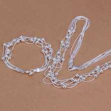 Preço de fábrica alta qualidade joias banhadas a prata joias conjuntos de joias colar banhado a prata pulseira smts063 2024 - compre barato
