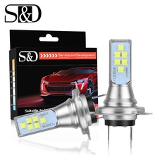 Lâmpadas de neblina automotivas, 2 peças, cor branca, 12v, 24v, 6000k, 12, 3535smd, lm, led, h7, luz para direção 2024 - compre barato