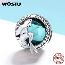 WOSTU 100% Real 925 Sterling Silver Romantic Mermaid Charms fit Original Bead Bracelet Pendant DIY Jewelry Making Gift FIC894 2024 - buy cheap