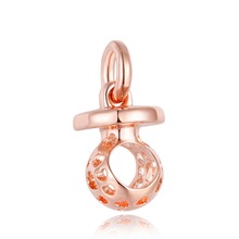 Chupete de corazones armoniosos para mujer, cuentas de oro rosa para la fabricación de joyas, compatible con Pulsera Original, joyería artesanal 2024 - compra barato