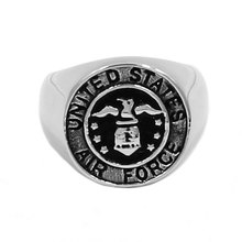 Venta al por mayor, anillo de la Fuerza Aérea de Estados Unidos, joyería de acero inoxidable, anillo militar para motorista, anillo para hombre SWR0731B 2024 - compra barato