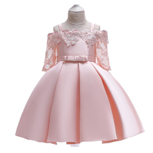 Girls Dress Lace Flower Bow Dress For Girls  birthday Party Present Christmas Princess Dress Ball Gown Children Clothing 2024 - buy cheap