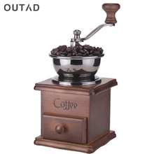 Wood Manual Coffee Grinder Hand Coffee Beans Grinding Machine, Hand Coffee Burr Mill, Manual Bean Grinder 2024 - buy cheap