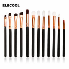 ELECOOL 12pcs Hot Sale Eye Makeup Brushes Kit Eyeshadow Powder Eyeliner Blending Brushes Lip Nose Shadow Brushes Set 4 Colors 2024 - buy cheap