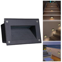 Lámpara LED de pared para escaleras, 3W, empotrada, jardín, enterrada, paso empotrado, pasillo, AC85-265V, Villa, iluminación para esquina, impermeable 2024 - compra barato